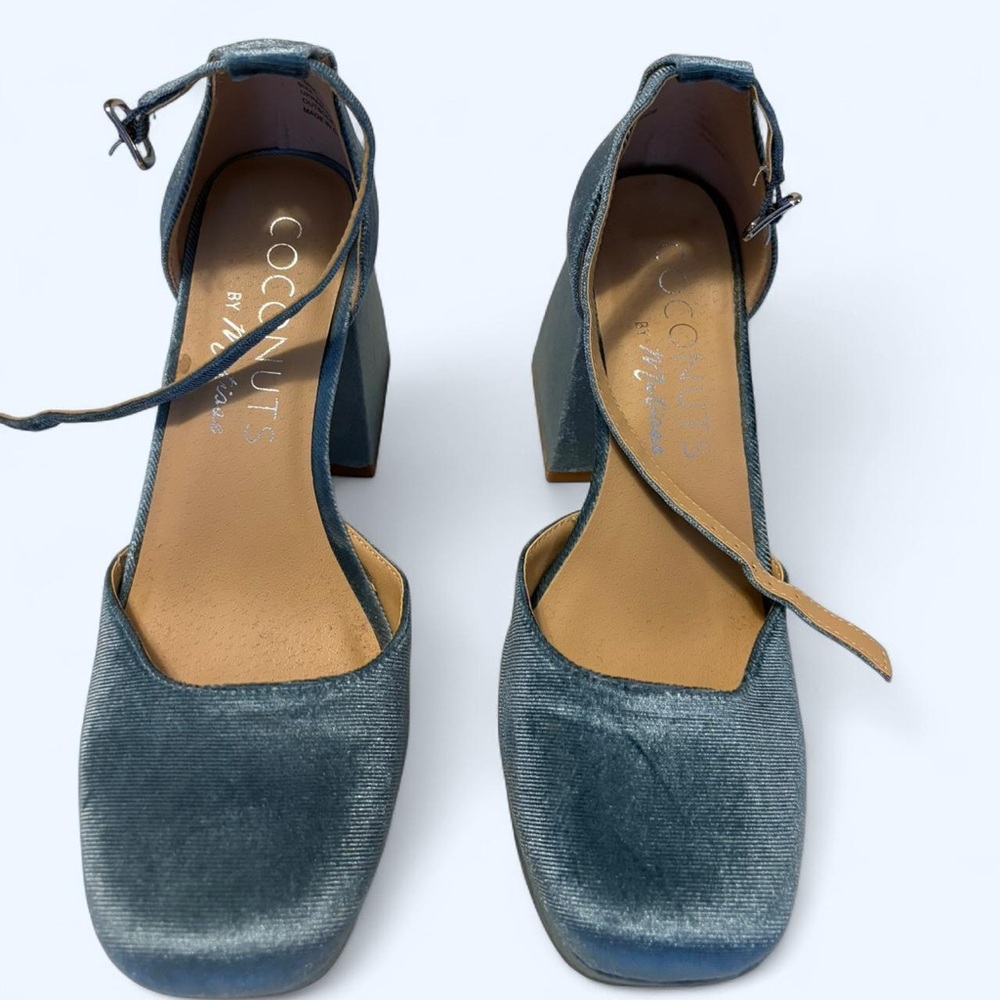 Coconuts by Matisse Teal Velvet Heels